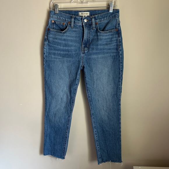 ✨ Madewell Regular Wash “The Perfect Vintage” Raw Hem High Rise Jeans Sz 27P - Picture 2 of 12